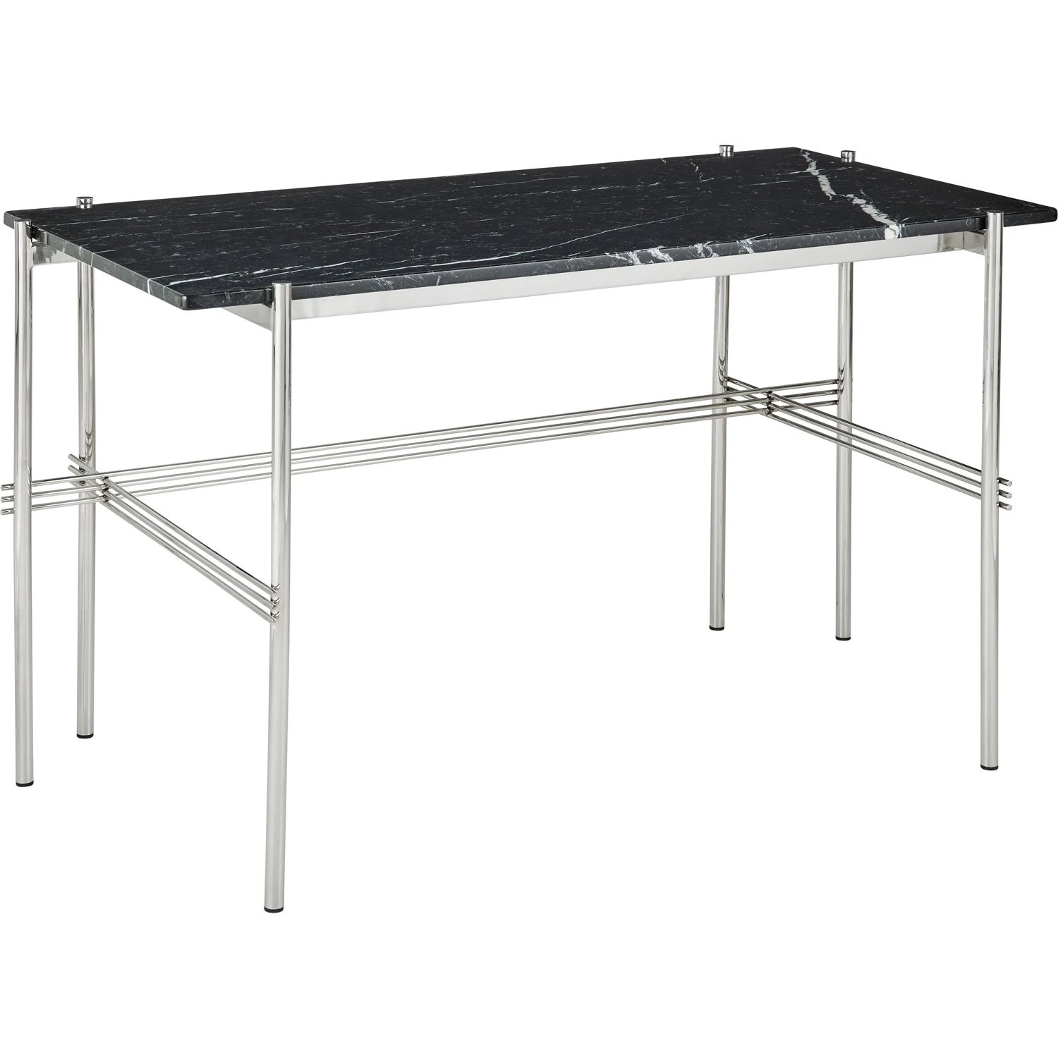 Gubi Ts Skrivbord 60x120 Cm Polerat St&aring;l / Svart Marquina - Skrivbord Marmor