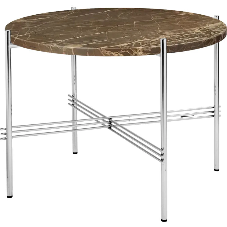 Gubi Ts Soffbord 55 Cm Polerat St&aring;l / - Soffbord Emperadormarmor Brun