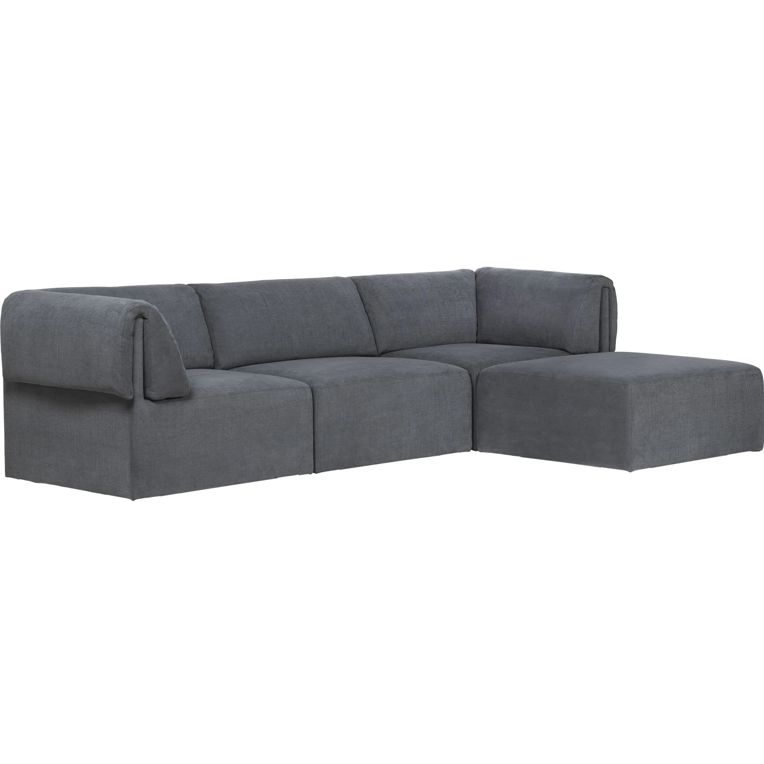 Gubi Wonder Soffa 3-s Sch&auml;slong 1294/096 Lc - H&ouml;rnsoffor & Divansoffor Bomull Hot Madison