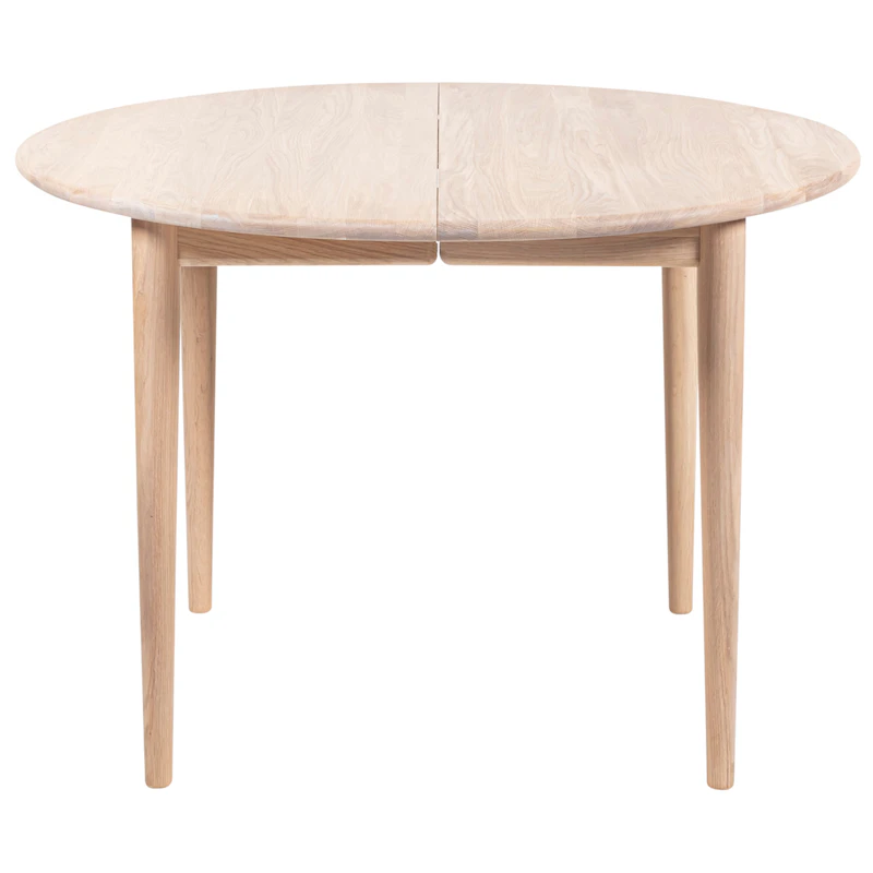 897 Matbord Förlängningsbar Ø105 cm, Vitoljad Ek