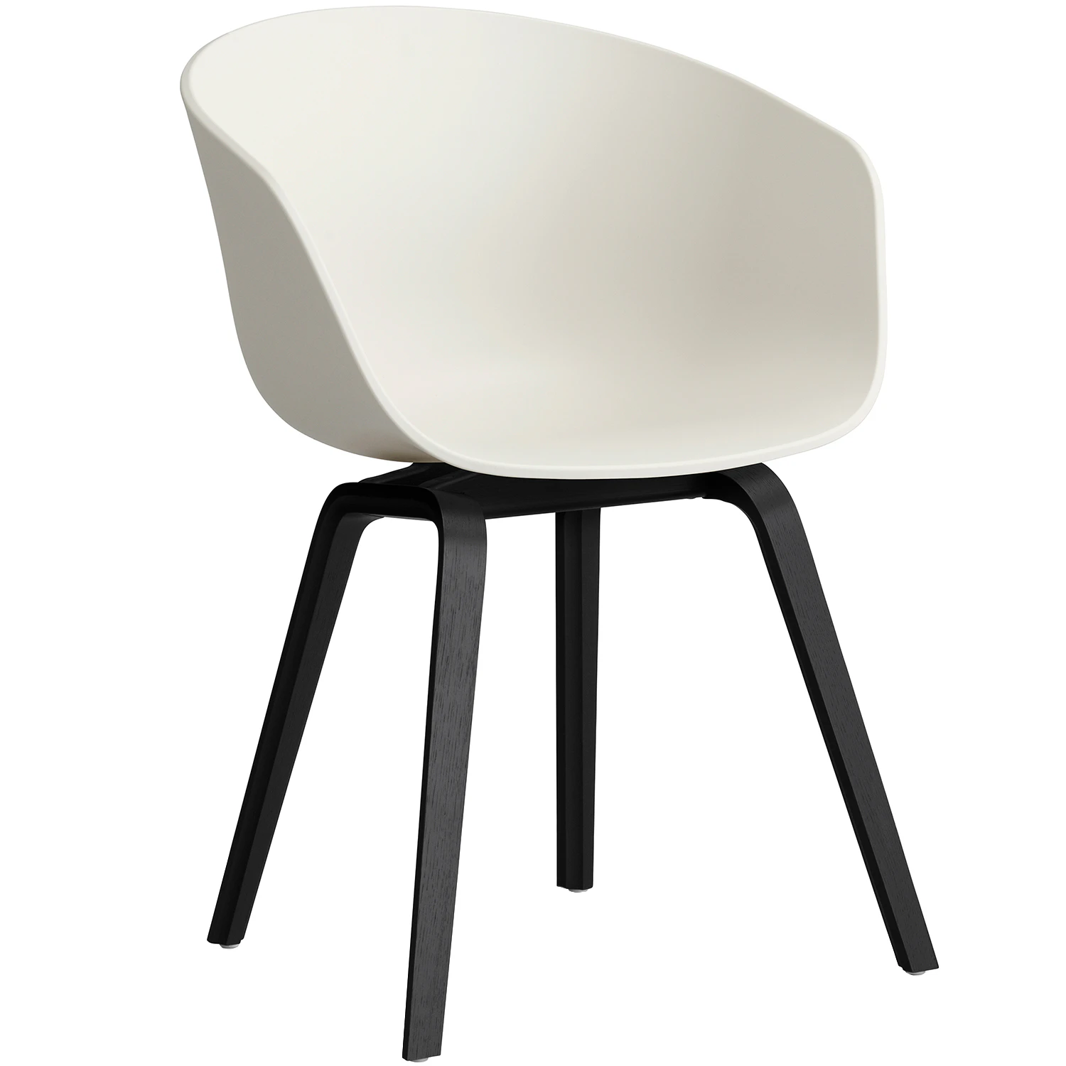 Hay Aac 22 2.0 Karmstol Svartlackad Ek / - Stolar &Aring;tervunnen Polypropen Melange Cream
