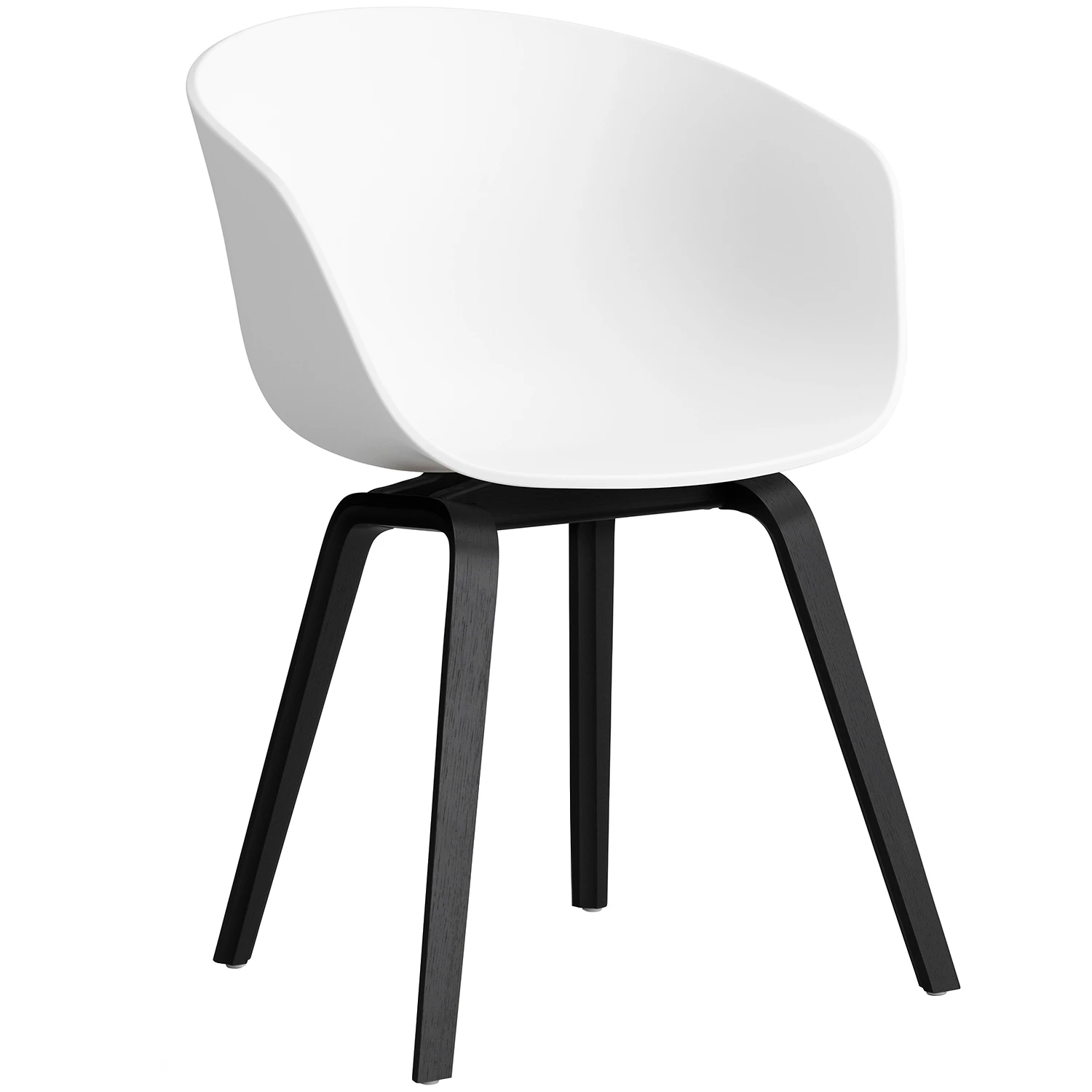 Hay Aac 22 2.0 Karmstol Svartlackad Ek / - Stolar &Aring;tervunnen Polypropen Vit