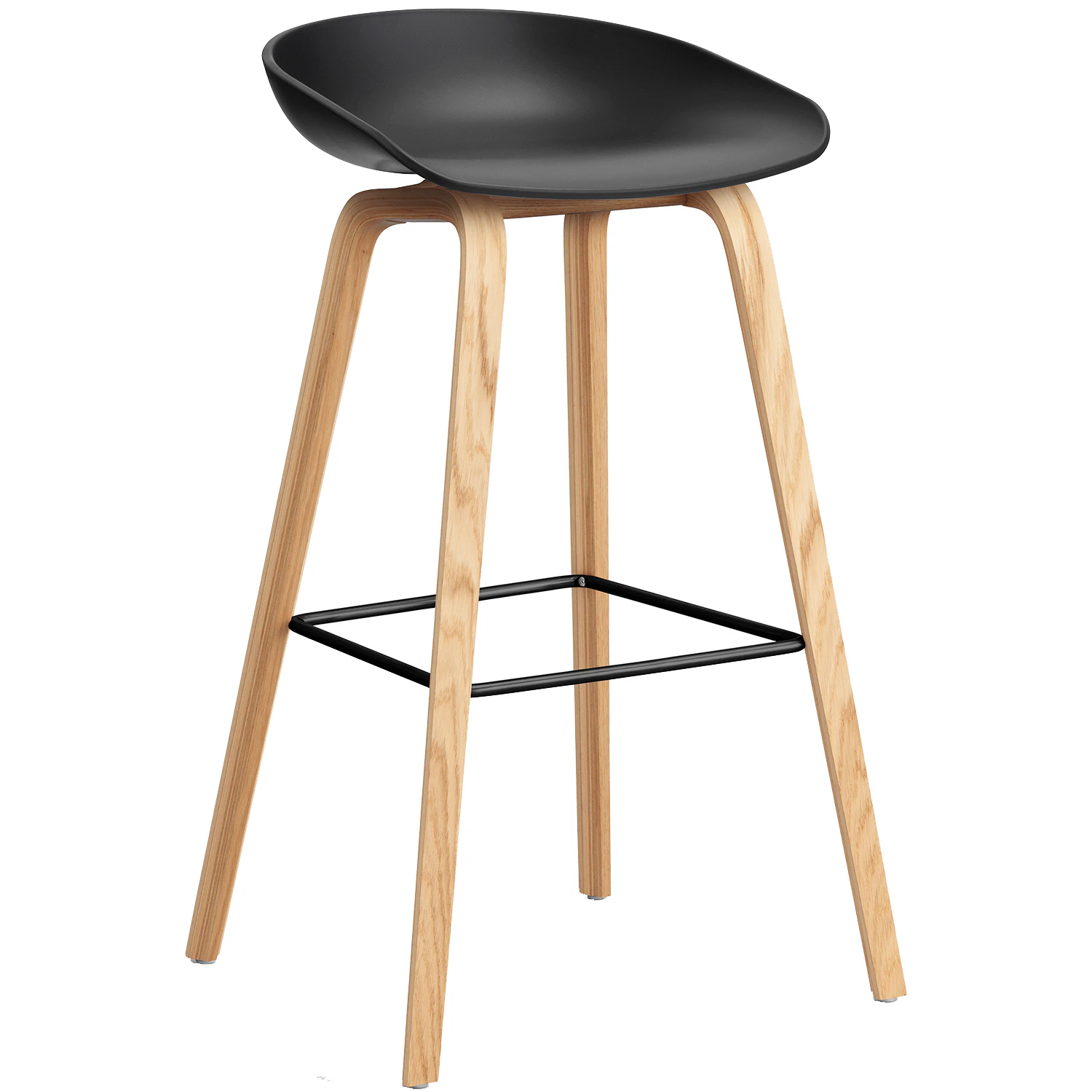 Hay Aas 32 2.0 Barstol 75 Cm Lackad Ek / / - Barstolar Polypropylen Svart