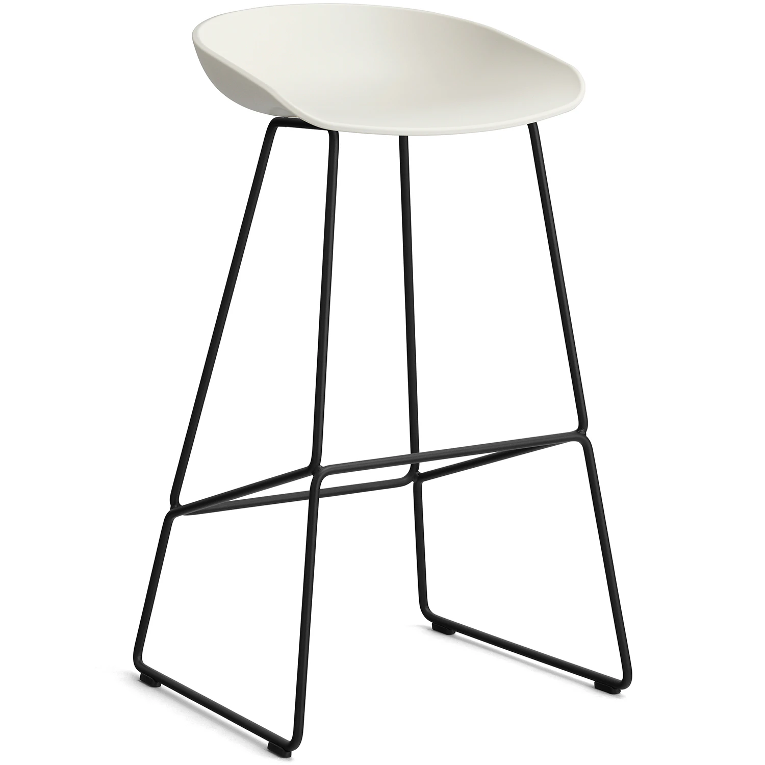 Hay Aas 38 2.0 Barstol 75 Cm Rostfritt St&aring;l Svart / - Barstolar &Aring;tervunnen Polypropen Melange Cream