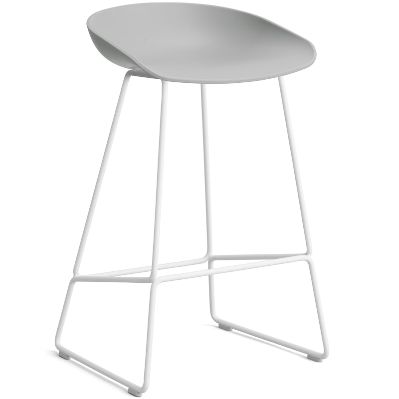 AAS 38 2.0 Barstol 65 cm, Rostfritt Stål Vit / Concrete Grey