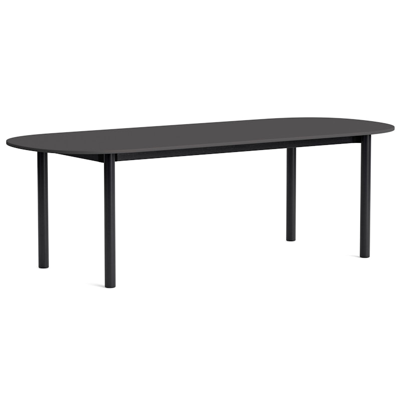 Annex Bord Oval 95x240 cm Svart / Linoleum Mörkgrå
