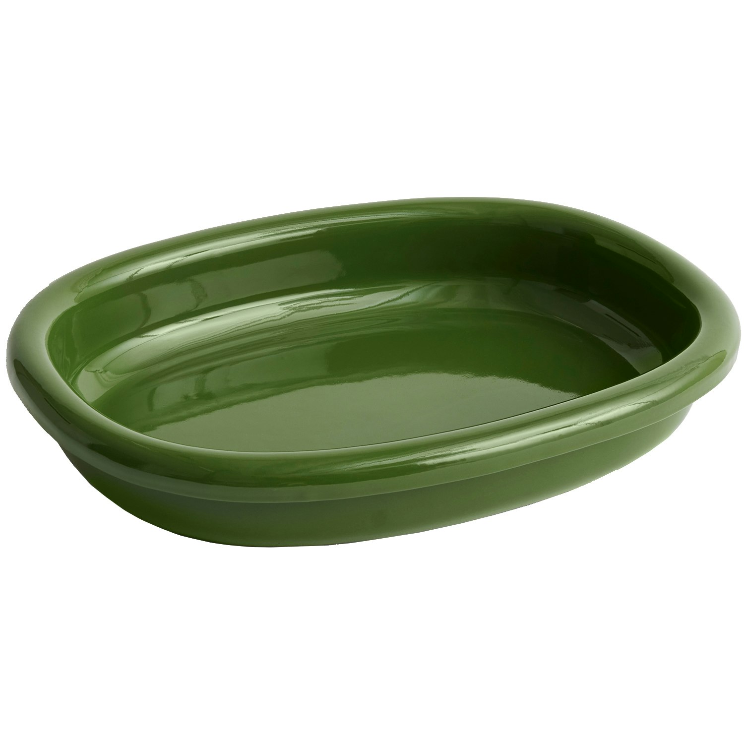 Hay Barro Oval Dish Large Green - Uppl&auml;ggningsfat Terrakotta Gr&ouml;n