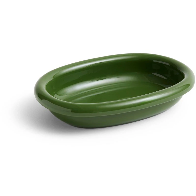 Hay Barro Oval Dish Small Green - Uppl&auml;ggningsfat Terrakotta Gr&ouml;n