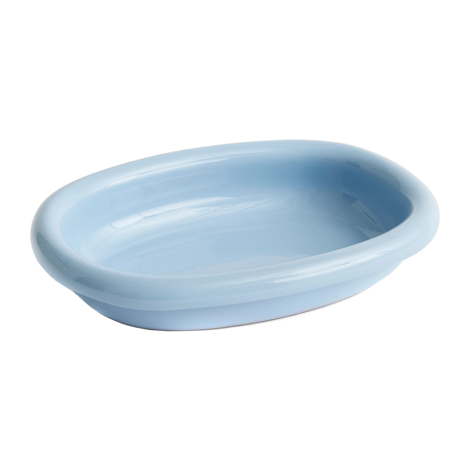 Hay Barro Oval Dish Small Light Blue - Uppl&auml;ggningsfat Terrakotta Ljusbl&aring;