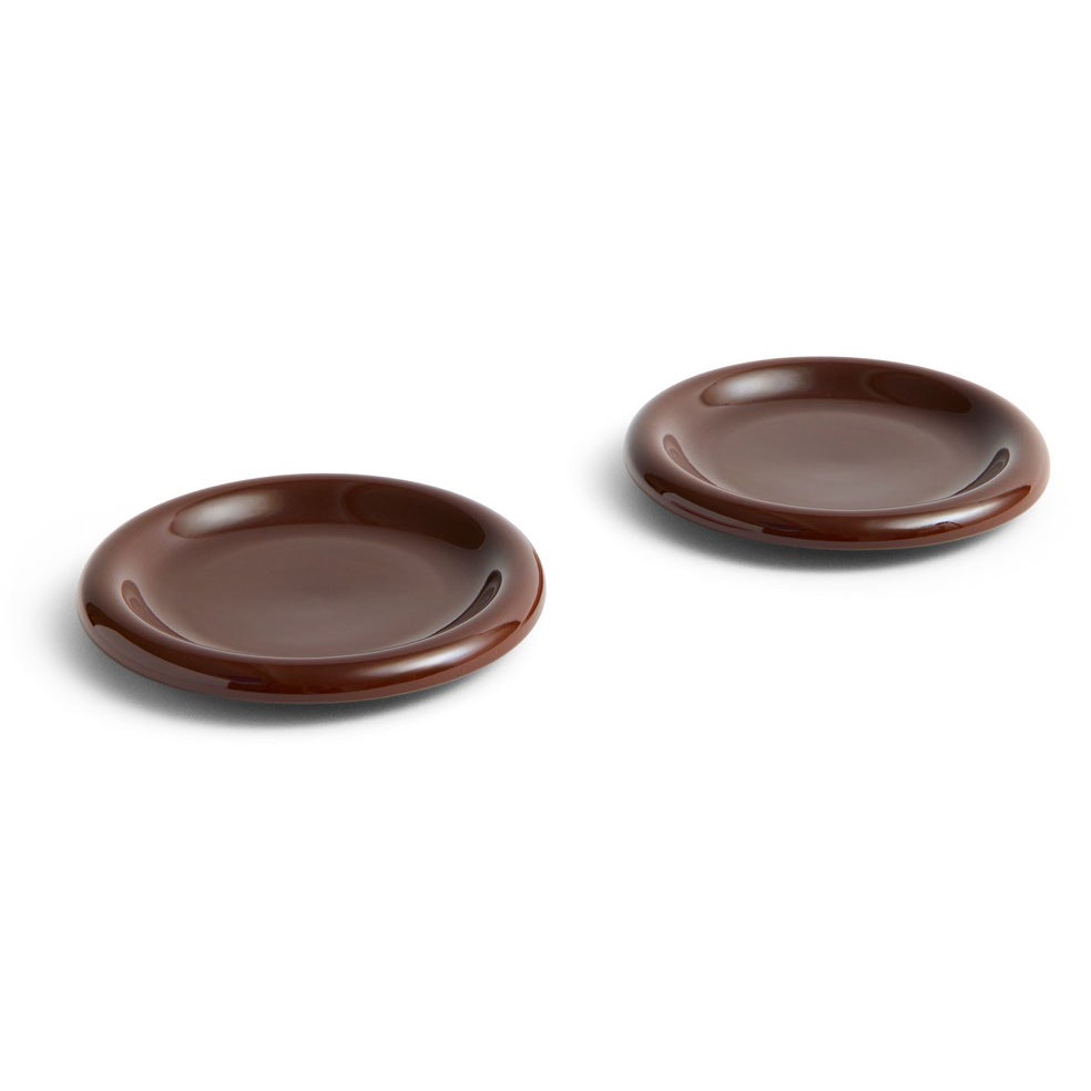Hay Barro Plate Set Of 2 &Oslash;18 Cm Burgundy - Assietter Terrakotta R&ouml;d