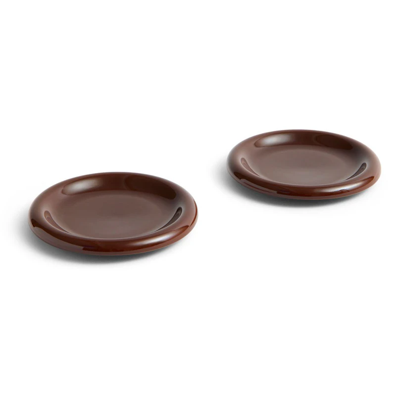 Barro Plate Set of 2 Ø18 cm, Burgundy