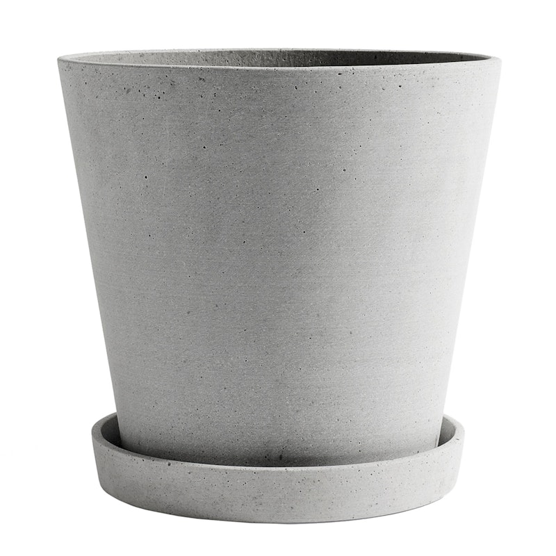 Flowerpot Kruka Med Fat Grå, Ø26 cm XXL