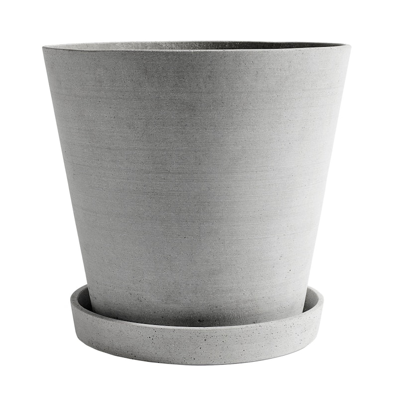 Flowerpot Kruka Med Fat Grå, Ø34 cm XXXL