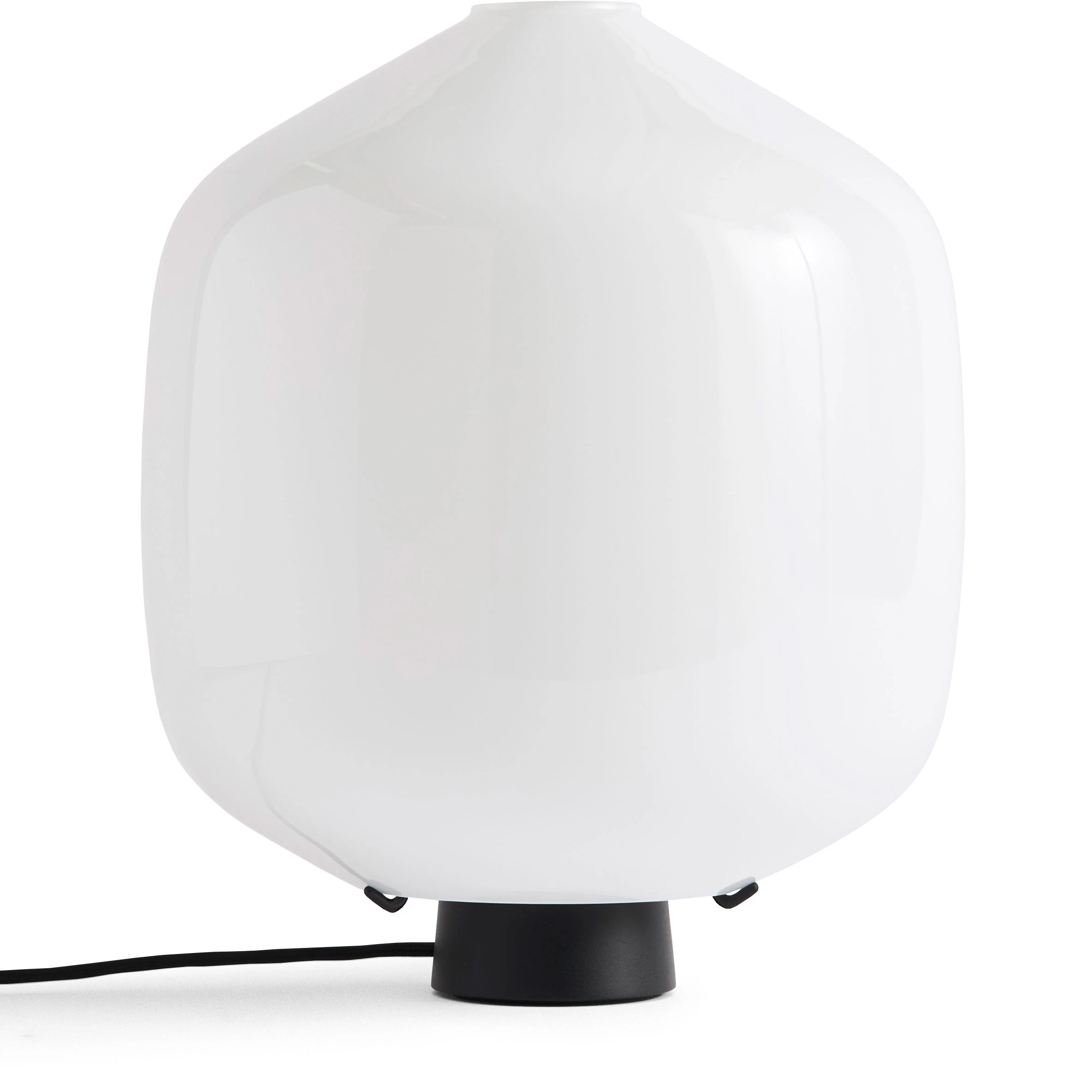 Hay Buoy Glass Bordslampa / Soft Black 30 Cm - Bordslampor Opalglas Vit