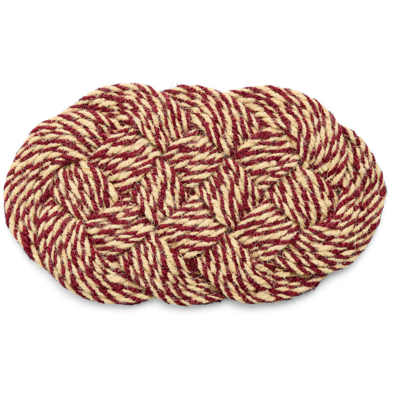 Coco Dörrmatta Swirl 40x80 cm, Bordeaux / Off-white
