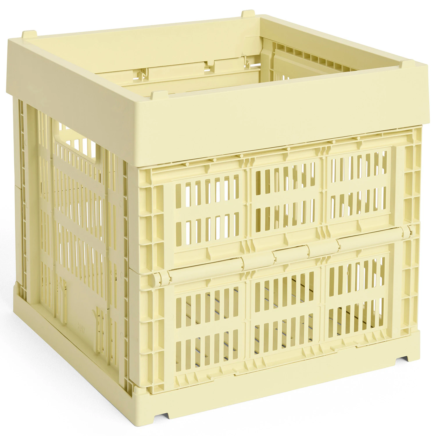 Hay Colour Crate Cube Förvaring Light Yellow - Korgar Återanvänd Plast Ljusgul