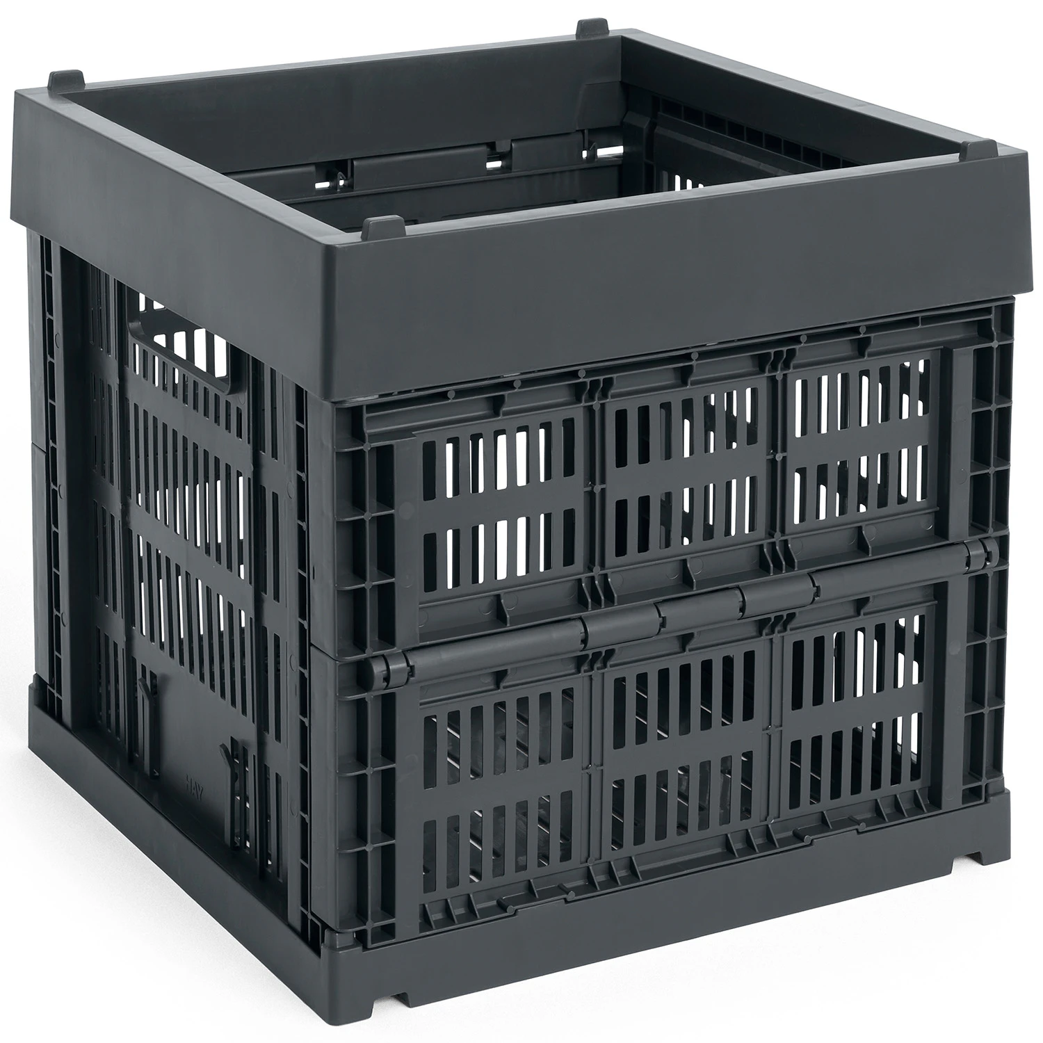 Hay Colour Crate Cube Förvaring - Korgar Återanvänd Plast Charcoal