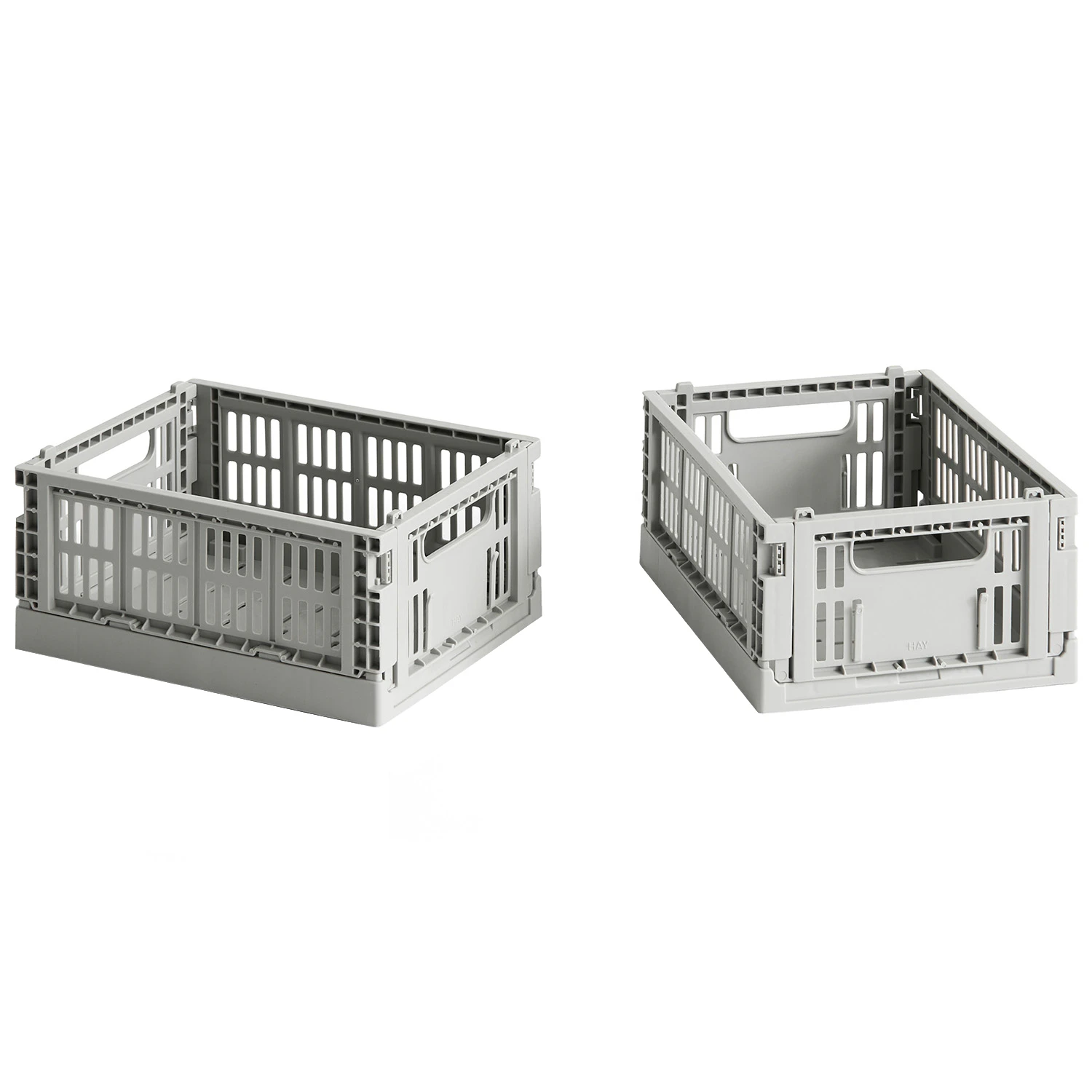 Hay Colour Crate Förvaringslådor Mini 2-pack - Korgar Återvunnen Polypropen Ljusgrå