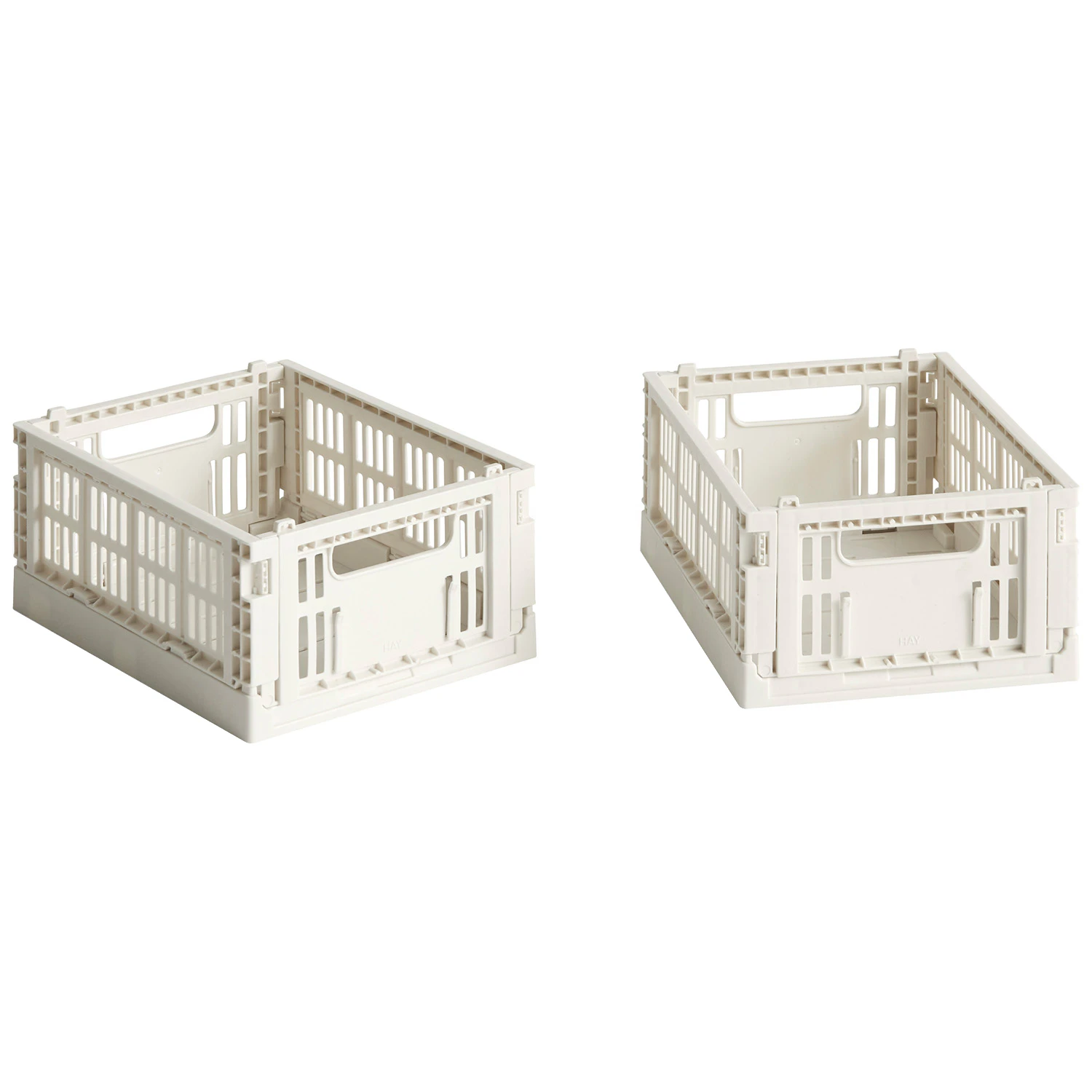 Hay Colour Crate Förvaringslådor Mini 2-pack - Korgar Återvunnen Polypropen Off-White