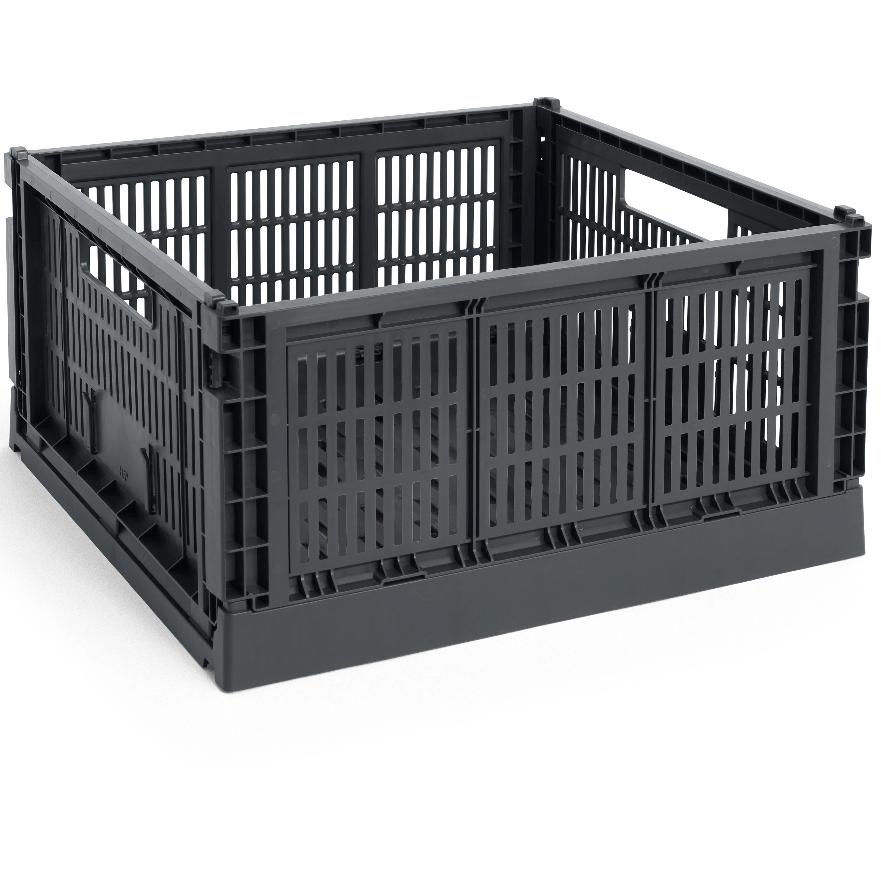 Hay Colour Crate Large Square Förvaring - Korgar Återanvänd Plast Charcoal