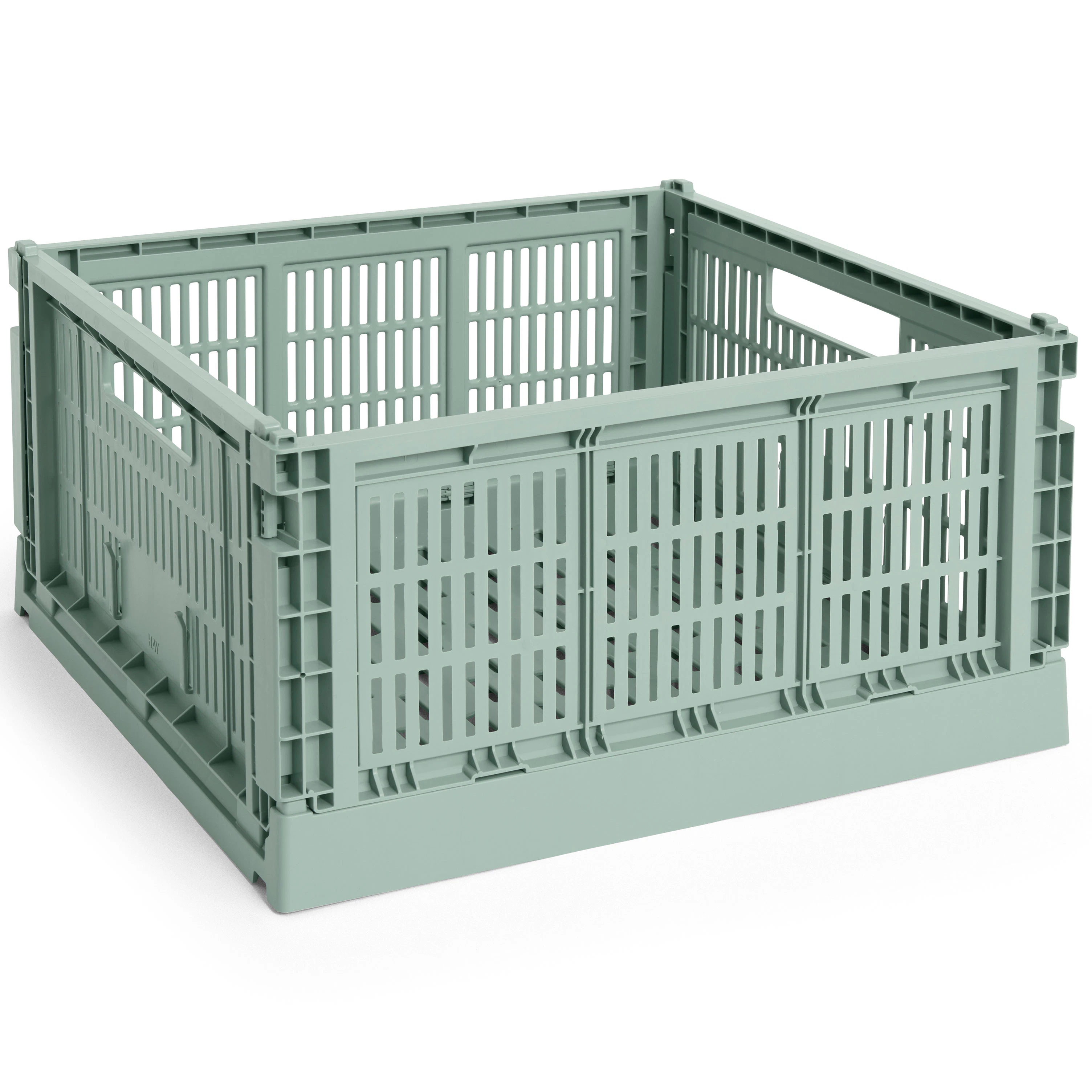 Hay Colour Crate Large Square Förvaring - Korgar Återanvänd Plast Sage Green