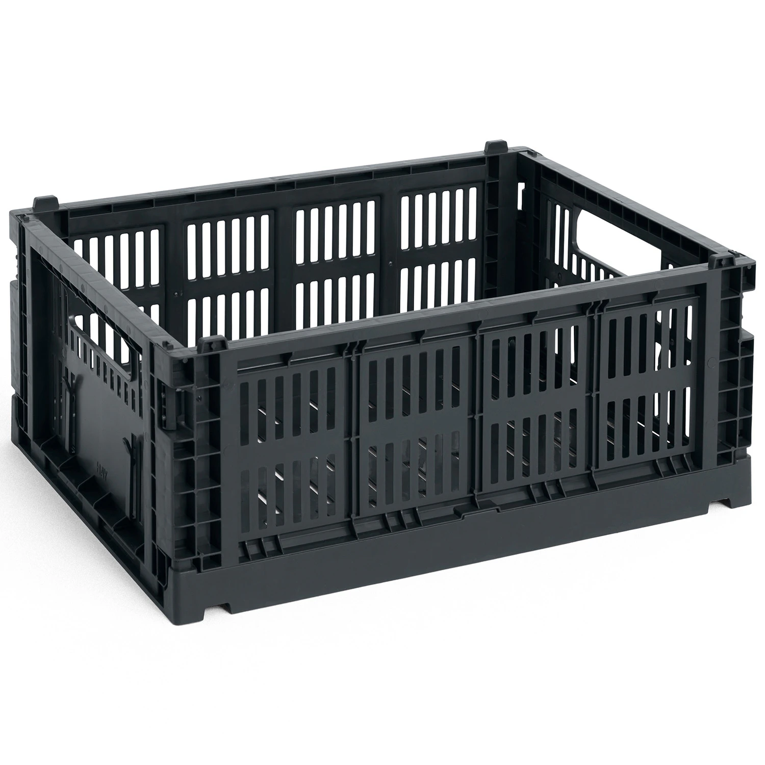 Hay Colour Crate Medium Förvaring - Korgar Återanvänd Plast Charcoal