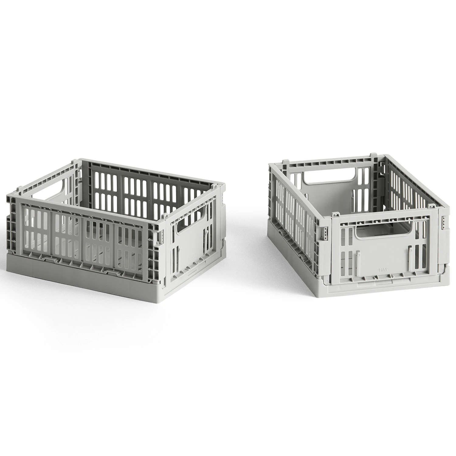 Hay Colour Crate Mini Förvaring 2-pack Grey - Korgar Återanvänd Plast Grå