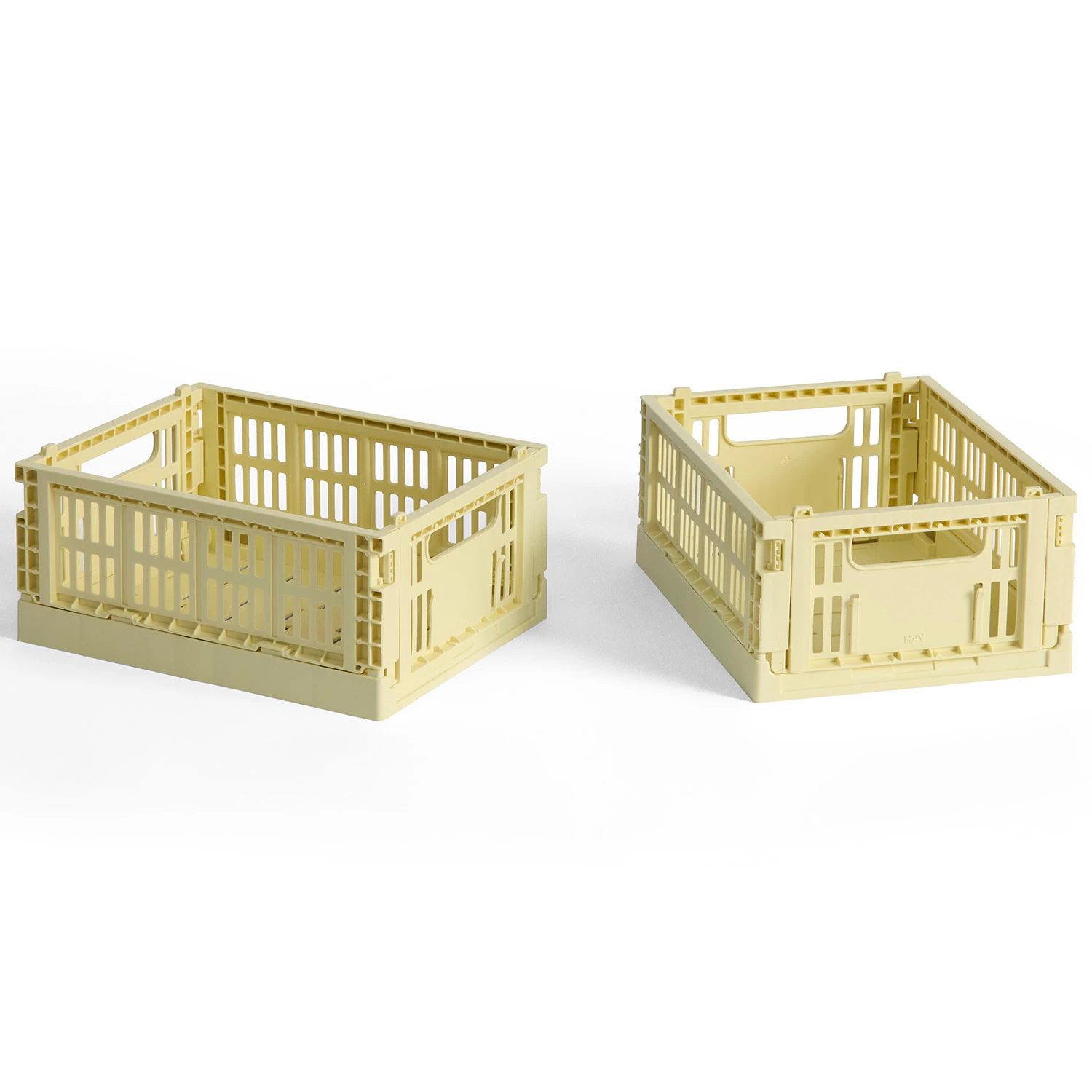 Hay Colour Crate Mini Förvaring 2-pack Light Yellow - Korgar Återanvänd Plast Ljusgul
