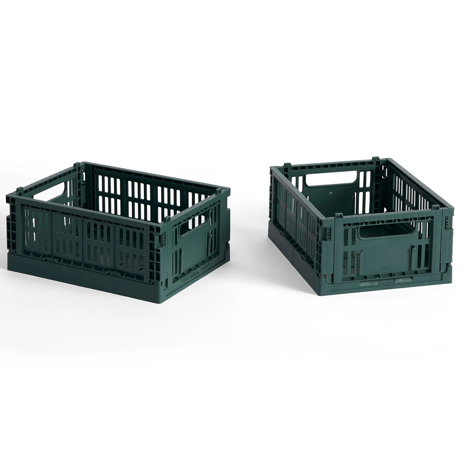 Hay Colour Crate Mini Förvaring 2-pack Dark Green - Korgar Återanvänd Plast Mörkgrön