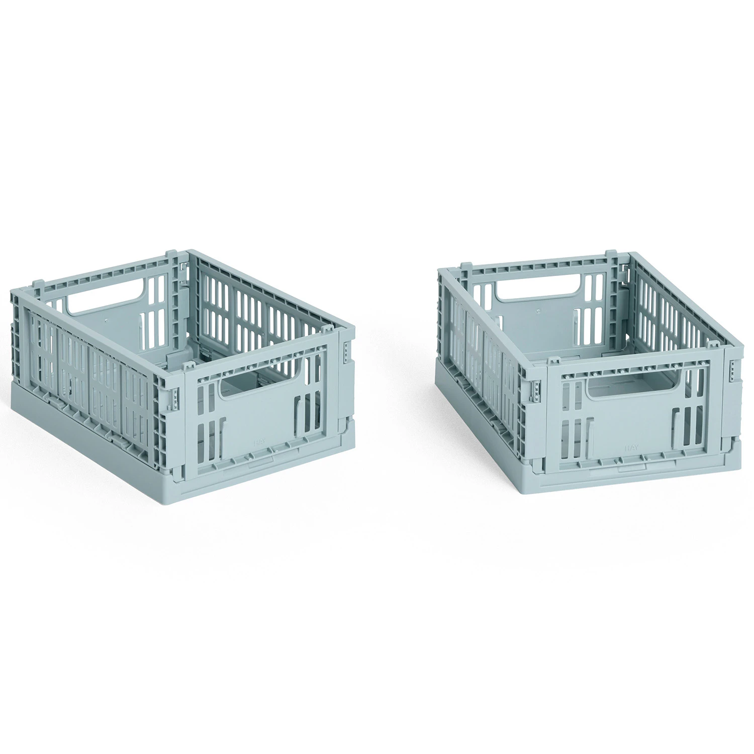 Hay Colour Crate Mini Förvaring 2-pack - Korgar Återanvänd Plast Dusty Blue