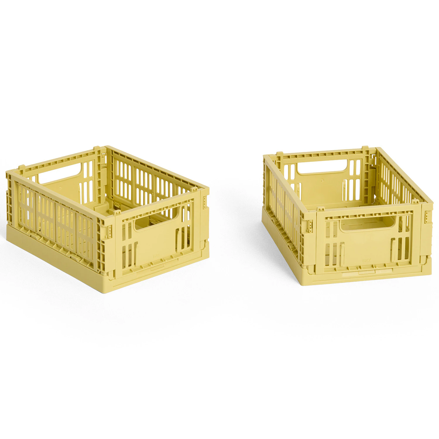 Hay Colour Crate Mini Förvaring 2-pack - Korgar Återanvänd Plast Dusty Yellow