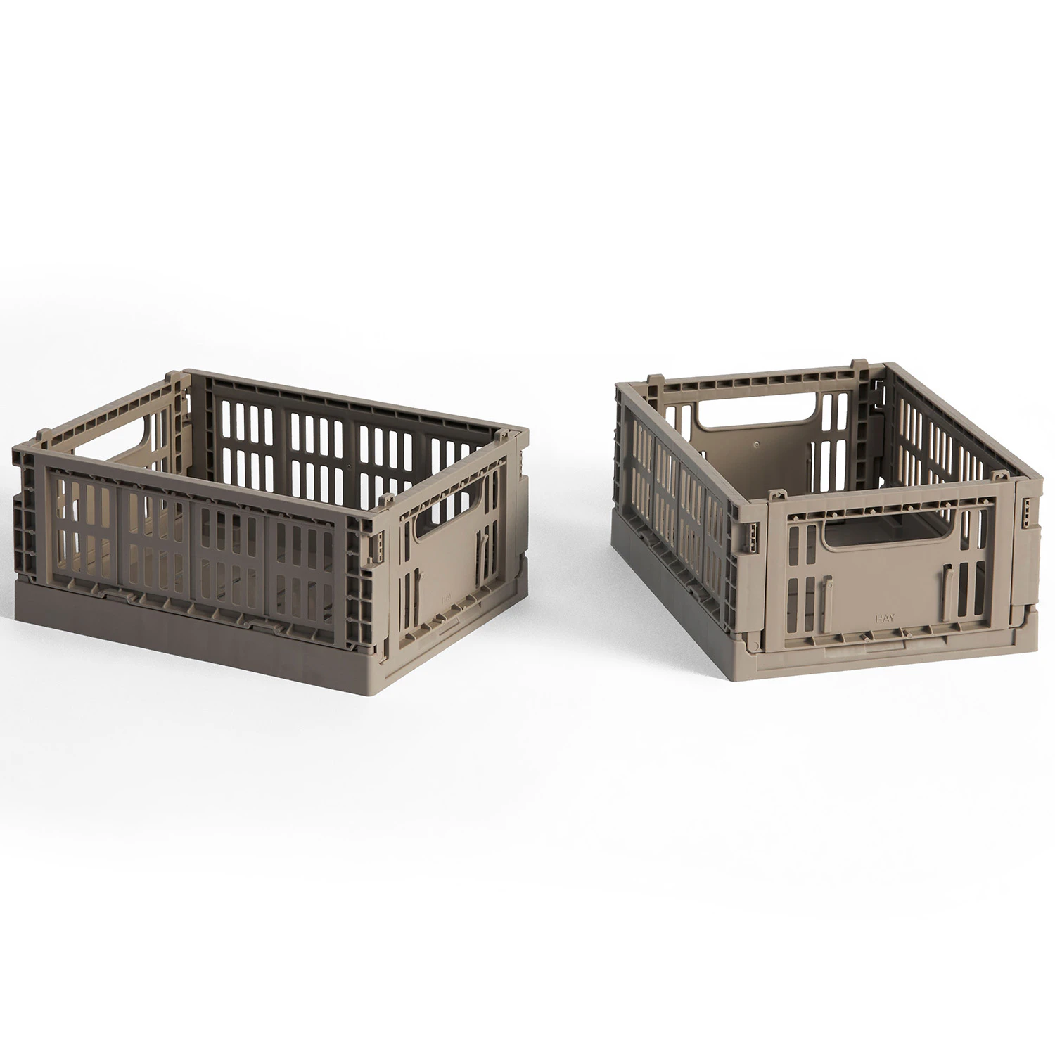 Hay Colour Crate Mini Förvaring 2-pack Warm Grey - Korgar Återanvänd Plast Varmgrå