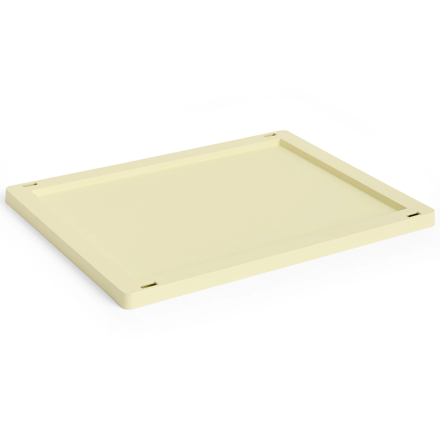 Hay Colour Crate Plastic Medium Lock Light Yellow - Korgar Återanvänd Plast Ljusgul
