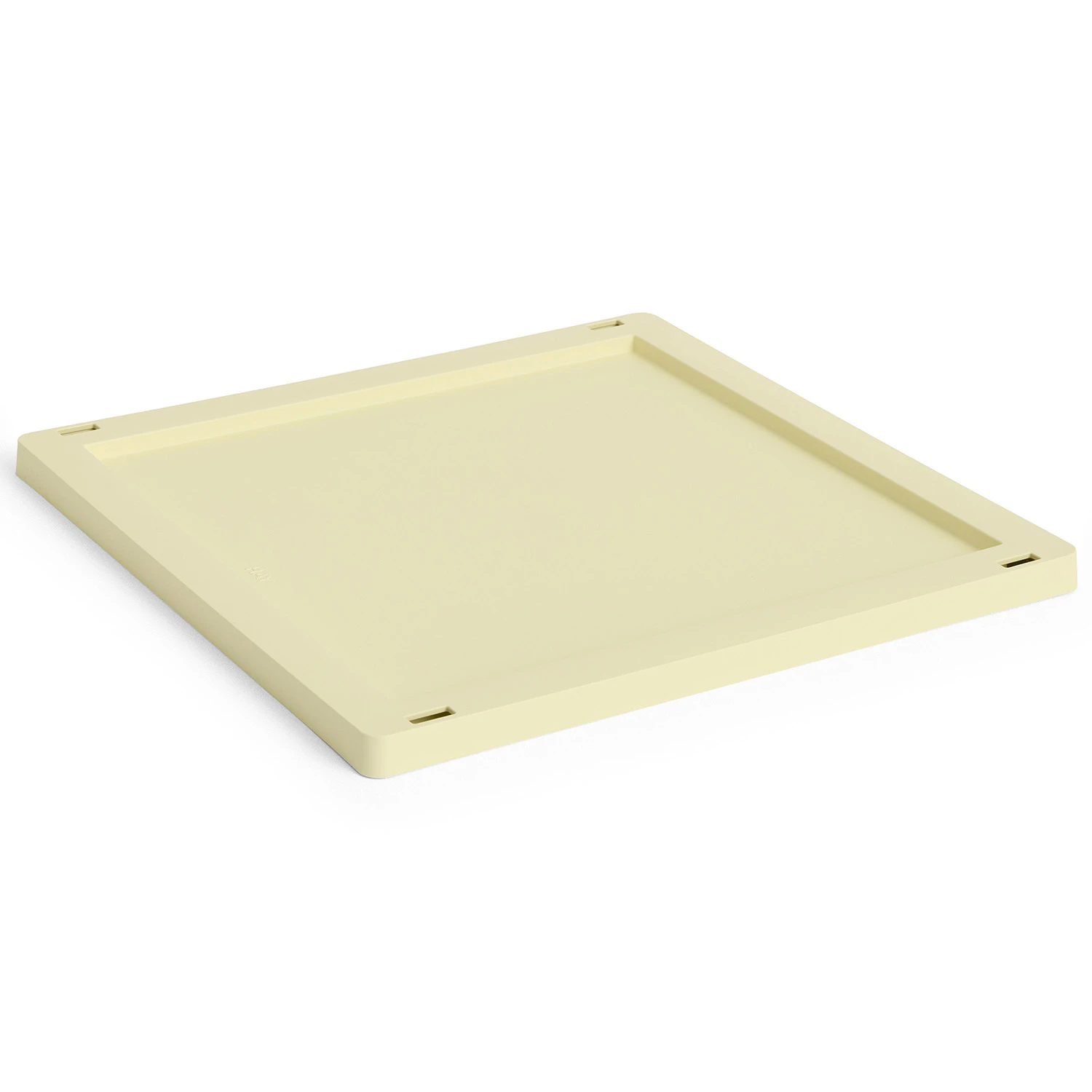 Hay Colour Crate Plastic Medium Square / Cube Lock Light Yellow - Korgar Återanvänd Plast Ljusgul