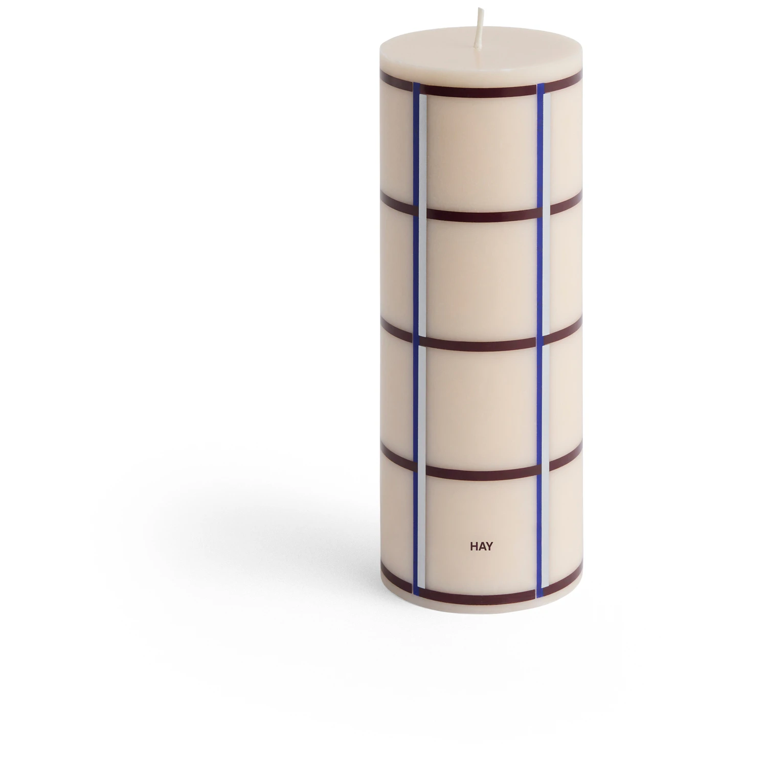 Hay Column Blockljus Medium / Off-white / Silver / Bordeaux - Ljus Stearin Bl&aring;