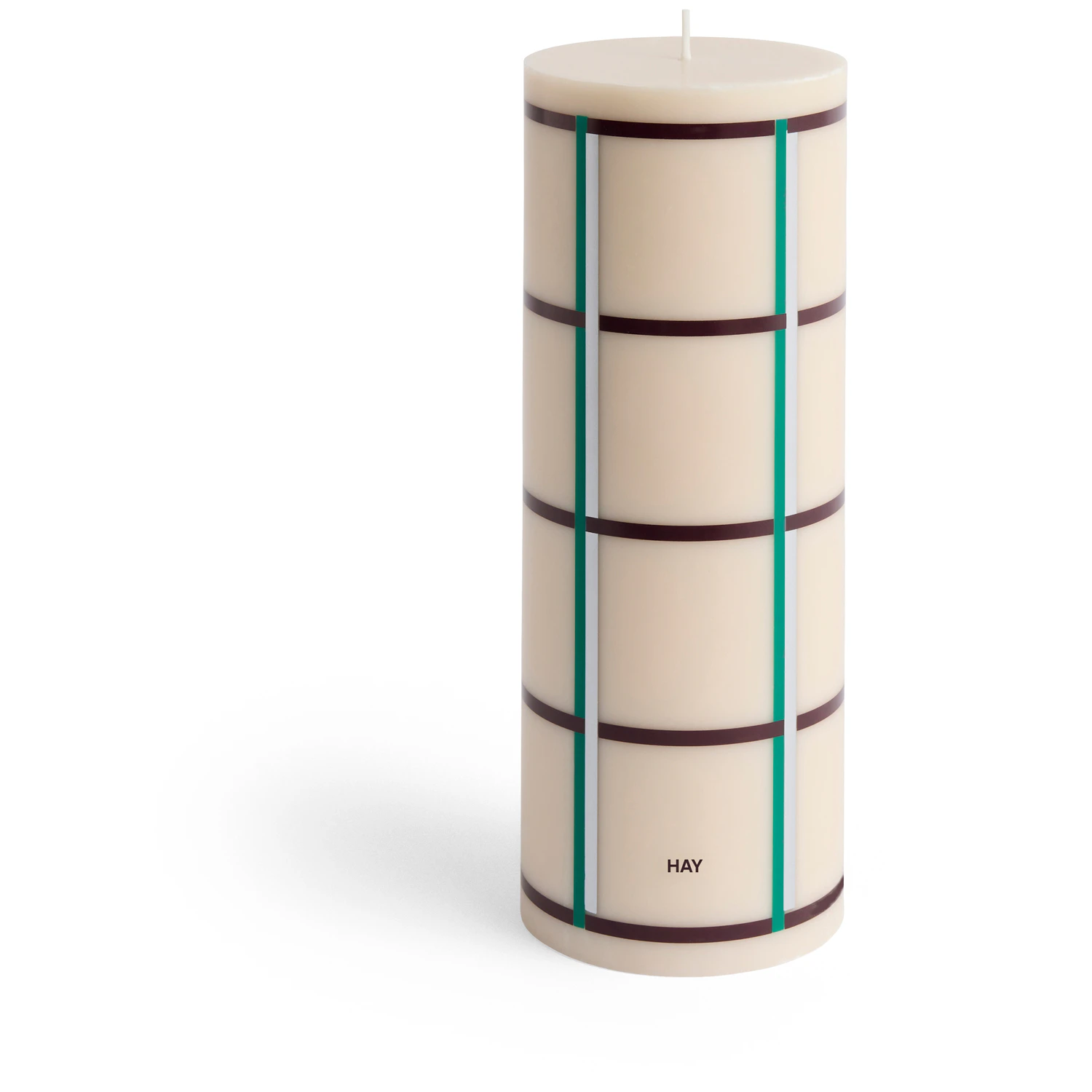 Hay Column Blockljus Stor / Off-white / Silver / Bordeaux - Ljus Stearin Gr&ouml;n