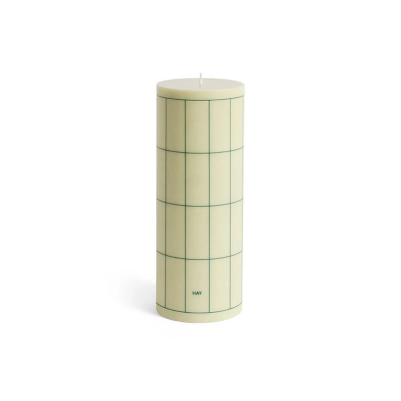 HAY Column Stearinlys Stor Lysegrøn/Mørkegrøn