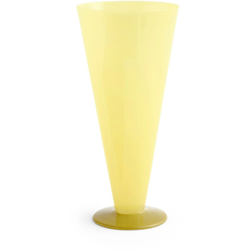 Hay Conical Vase Large Yellow / Lime Green - Vaser Glas Gul