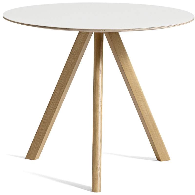 CPH 20 2.0 Bord Ø90 cm, Vattenbaserad lackad Ek / Vit