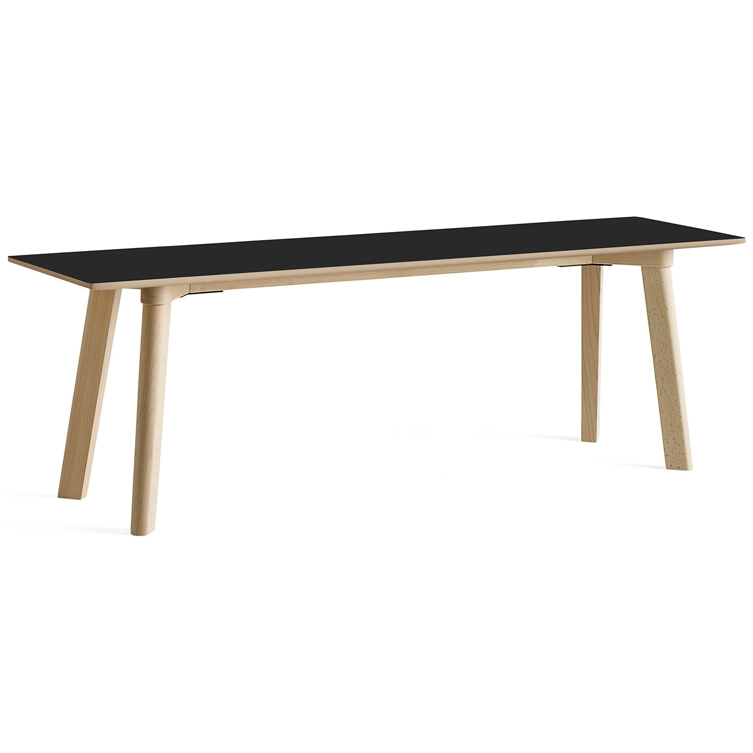 Hay Cph Deux 215 2.0 B&auml;nk 140 Cm Stone Grey / Obehandlad Bok - B&auml;nkar Laminat Svart