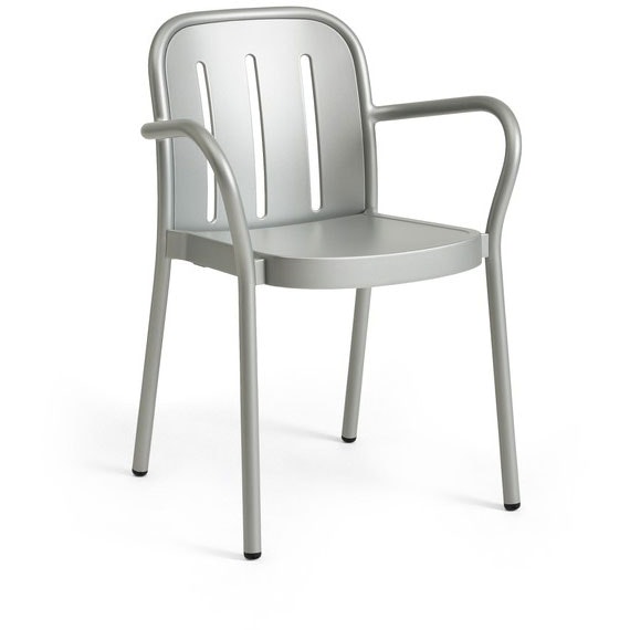 hay deville armchair silver grey powder coated aluminium - trädgårdsstolar pulverlackerad aluminium grå