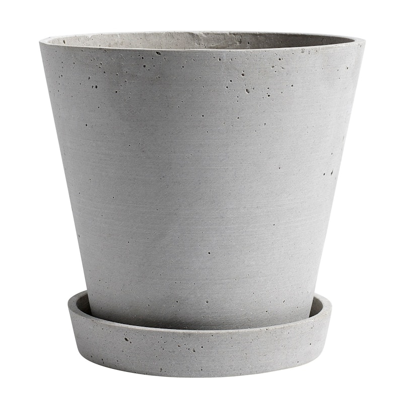 Flowerpot Kruka Med Fat Grå, Ø21.5 cm XL