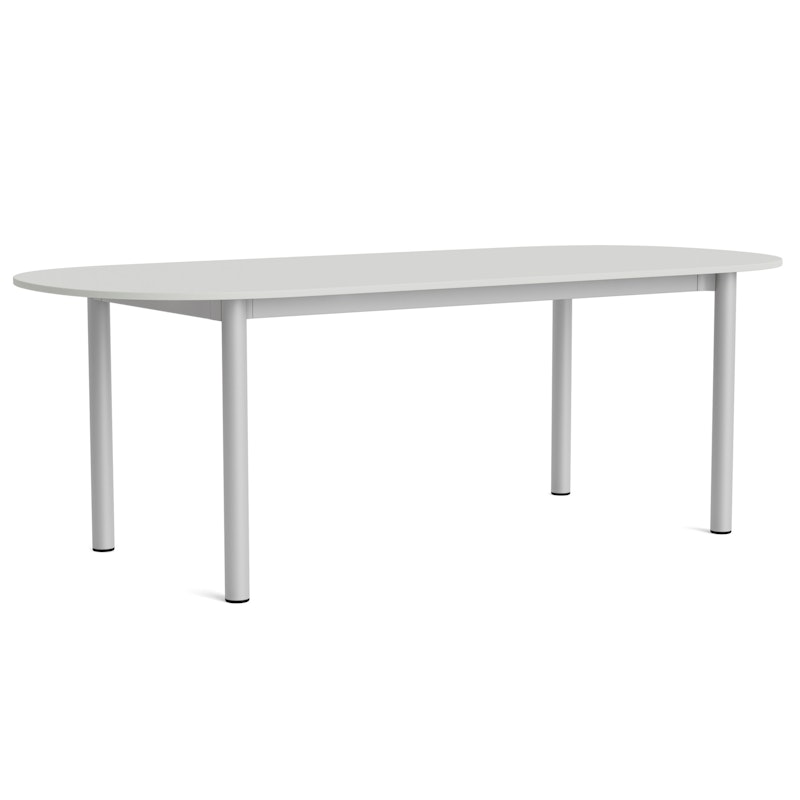 Annex Bord Oval 95x220 cm, Aluminium / Linoleum Sky Grey