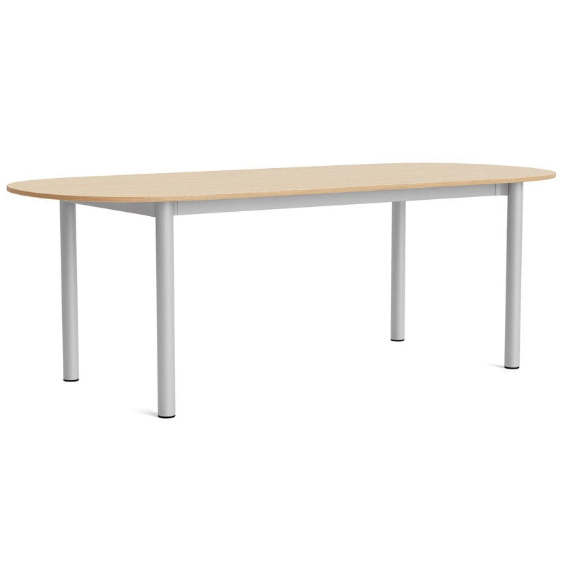 Annex Bord Oval 95x220 cm, Aluminium / Lackerad Ek