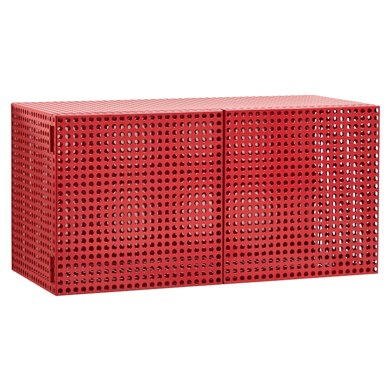 Perforated Väggskåp, Vinröd