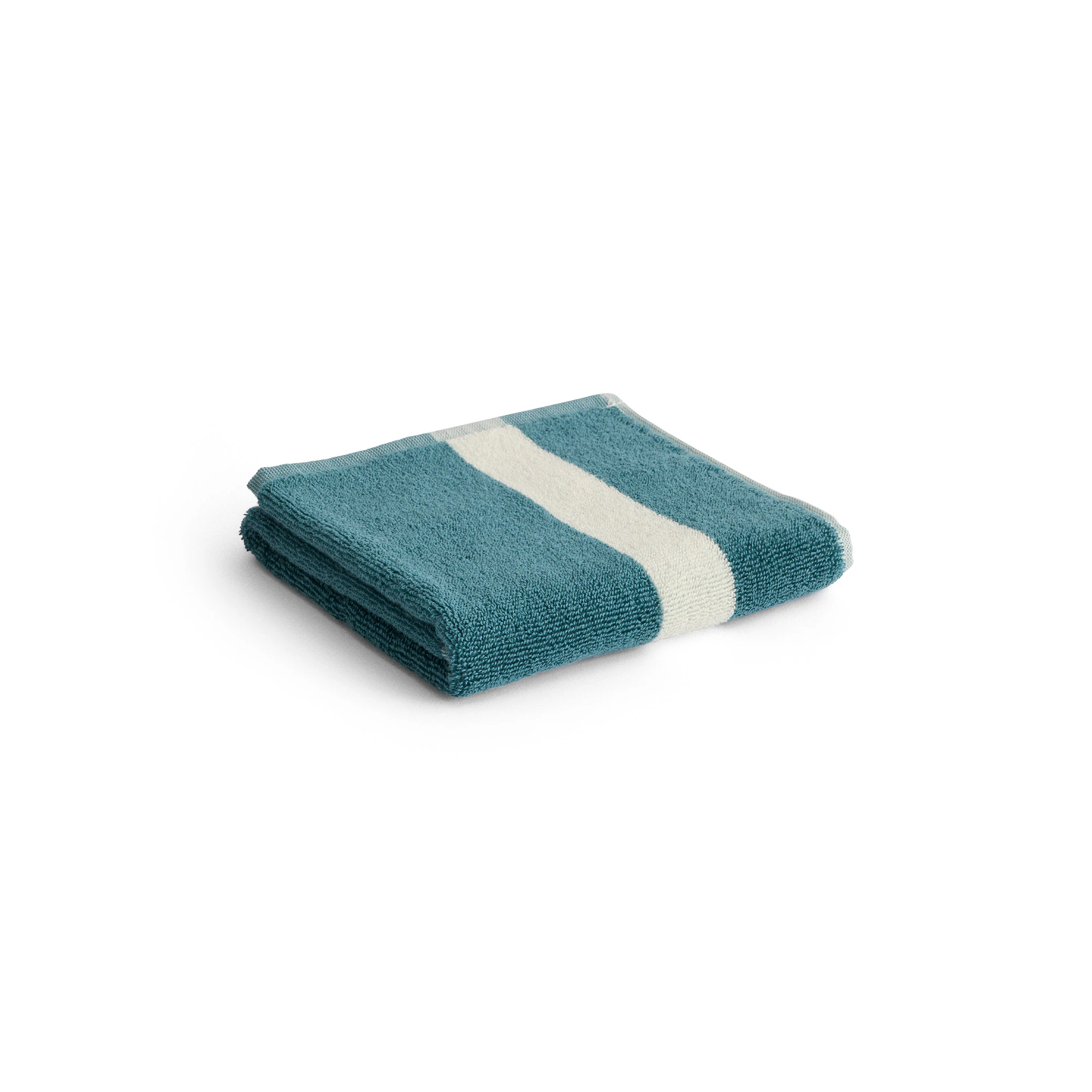 Hay Stripe Handduk 40x60 Cm Petrolblå - Handdukar & Badlakan Ekologisk Bomull Petrol Blue