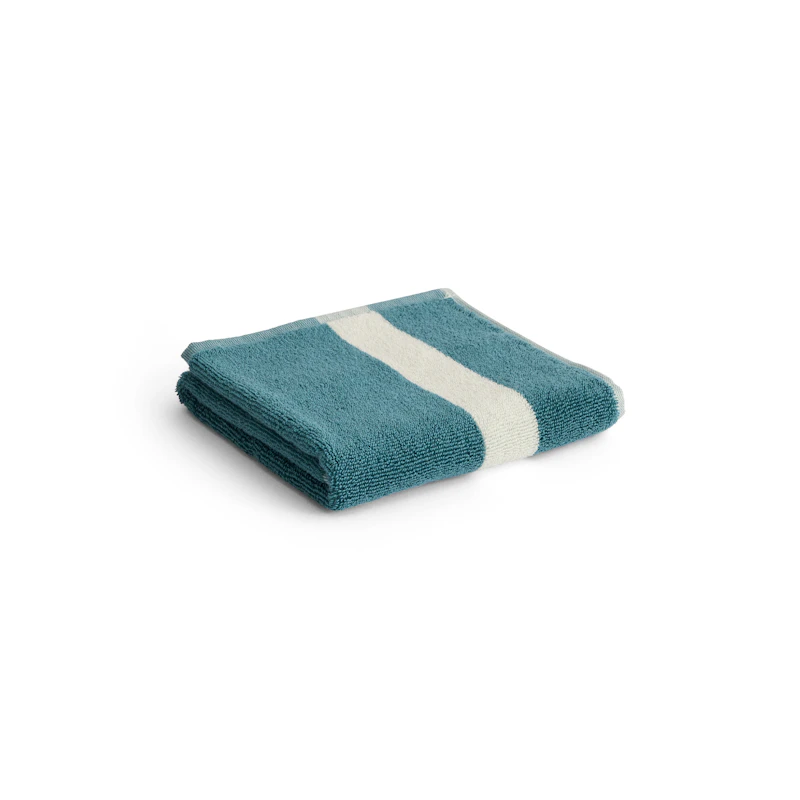 Stripe Handduk 40x60 cm, Petrolblå