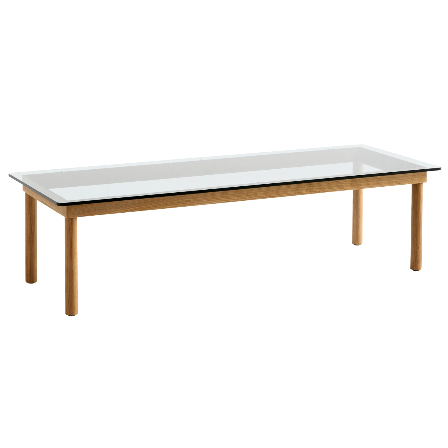 Hay Kofi Soffbord 140x50 Cm Vattenbaserad Lackad / Klart Glas - Soffbord Ek