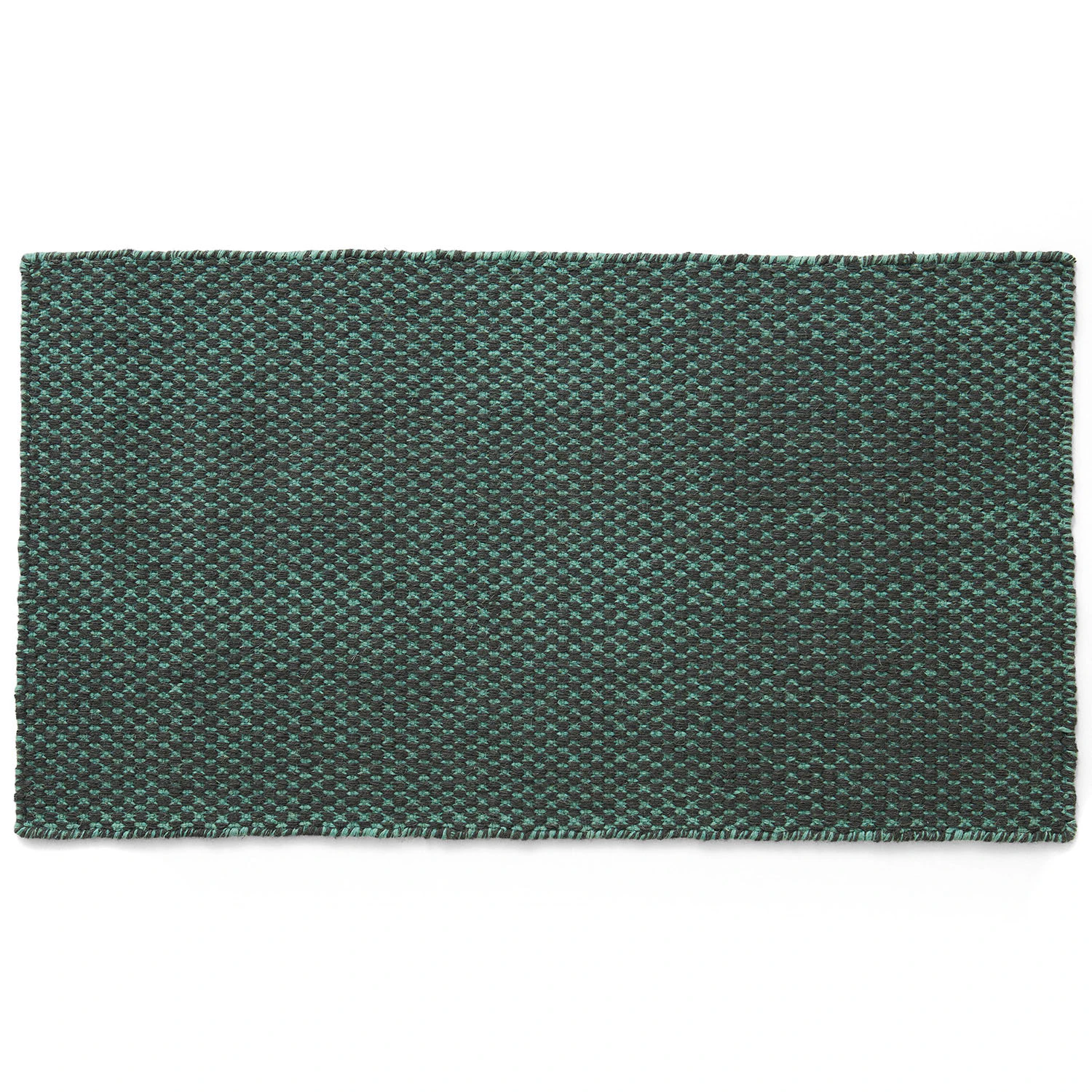 Hay Moiré matta 52x95 Cm Smaragdgrön - Slätvävda mattor Ull Emerald Green