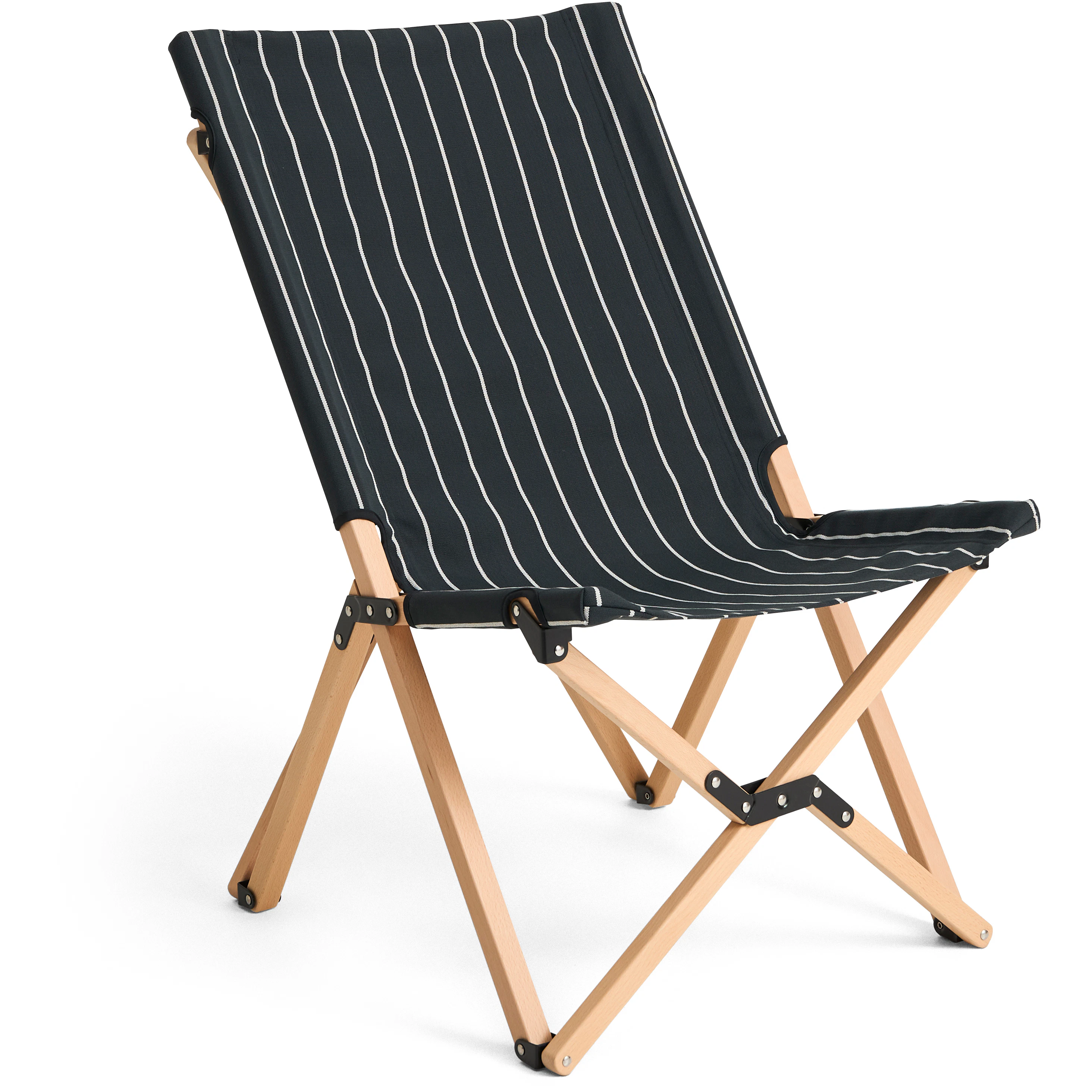 Hay Outdoor Market Folding Chair Black With Beige Stripe - Bok Svart